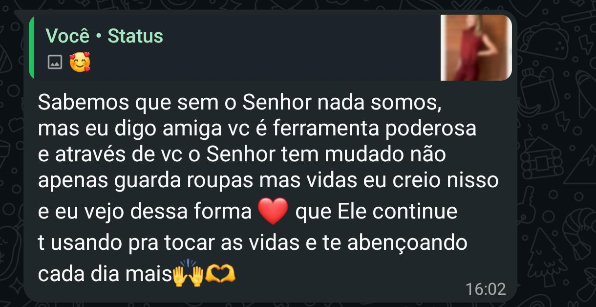 Mensagem de gratidão de cliente